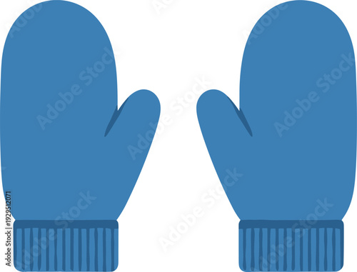 Blue mittens for winter warmth and protection
