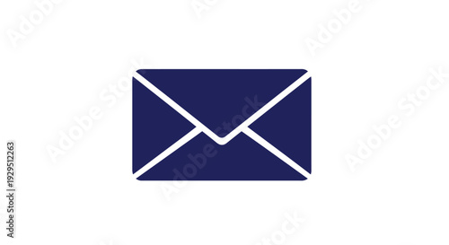 Closed Dark Blue Color Envelope Icon.