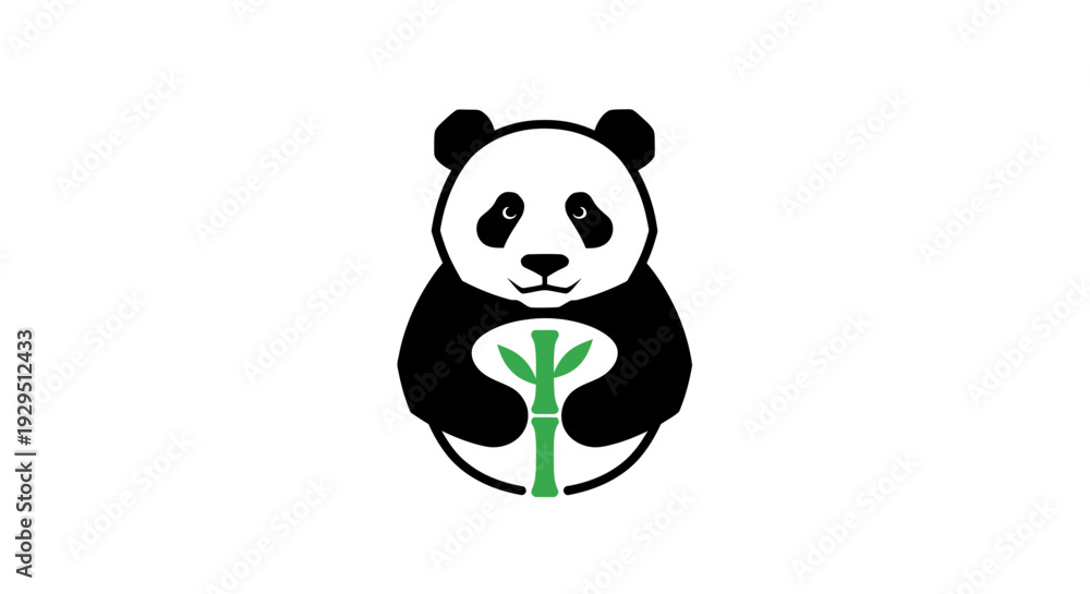 Obraz premium Cute black and white panda bear.