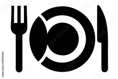 Wallpaper Mural Restaurant icon with fork plate and knife isolated on transparent background for food delivery or dining concept Torontodigital.ca