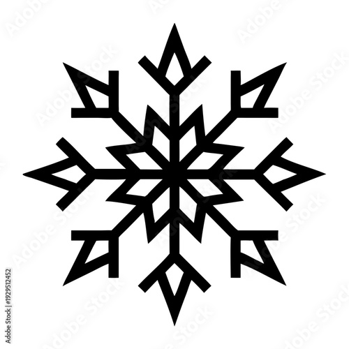 Wallpaper Mural Geometric snowflake icon design for winter season holidays and cold weather atmosphere on transparent background Torontodigital.ca