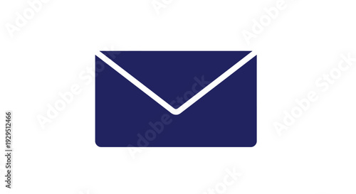 Dark Blue Envelope Icon Symbol.