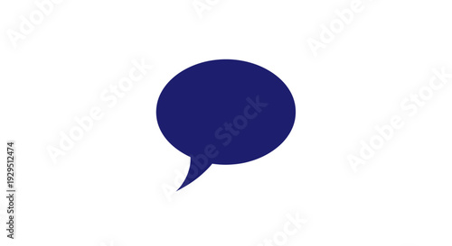 Dark Blue Speech Bubble Icon.