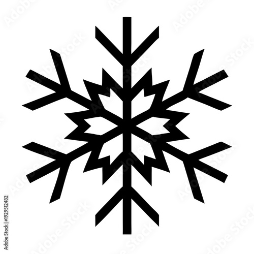 Wallpaper Mural Black and white geometric snowflake icon on transparent background illustration Torontodigital.ca