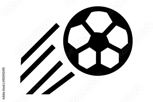 Wallpaper Mural Black and white flying soccer ball with motion lines on transparent background illustration Torontodigital.ca