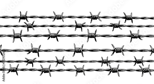 Monochromatic Barbed Wire Fencing with Sharp Spikes in a Patterned Background