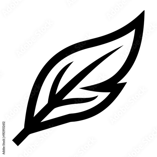 Wallpaper Mural Black leaf on transparent background, icon for nature, ecology, and plant-related designs Torontodigital.ca