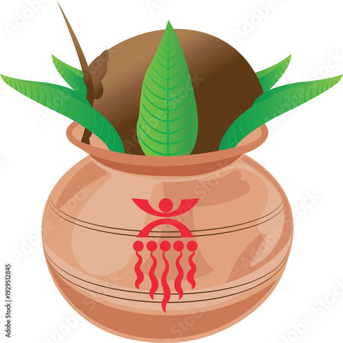 Wedding Kalash design, puja kalash design black and white drawing.