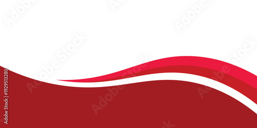 Red Wave Abstract Background Banner With Smooth Curves For Modern Corporate Design