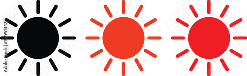 Black sun with rays gradient from dark to bright orange 1