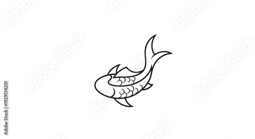 Detailed drawing of a koi fish.