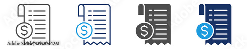 receipt icon set with multi concept