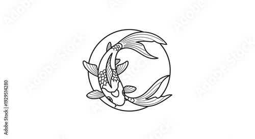 Detailed illustration of a koi fish.