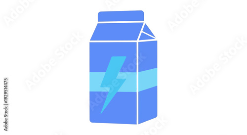 Electric blue carton of milk.