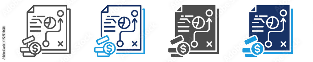 Fototapeta premium strategy icon set with multi concept