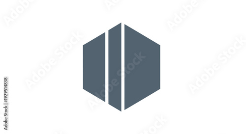 Gray 3D Cube Icon Shape.
