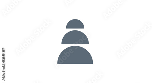 Gray semicircle shapes stacked vertically.