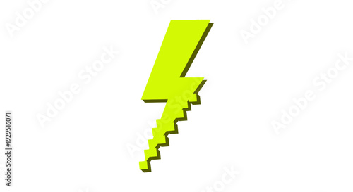 Lime green lightning bolt icon symbol.