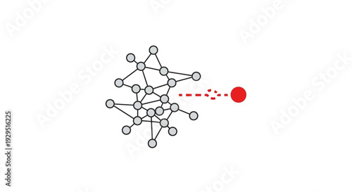 Molecular structure with red atom model.