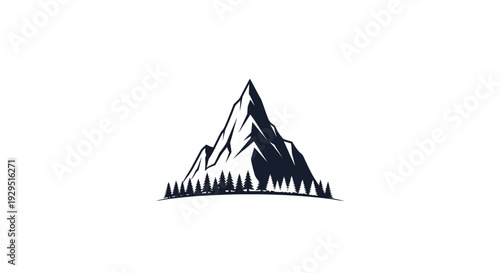 Mountain Peak Landscape Icon Graphic.