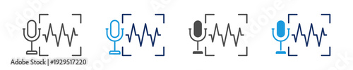 speaker verification icon set with multi concept