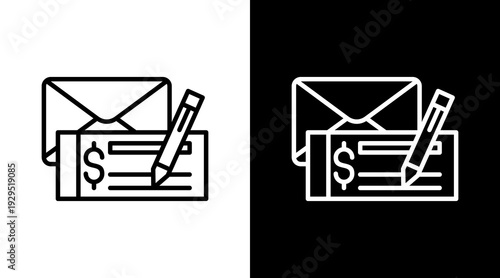 Paycheck Icon Sheet Black And White