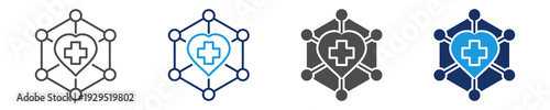 healthcare systems icon set with multi concept