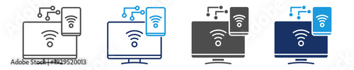 smart devices icon set with multi concept
