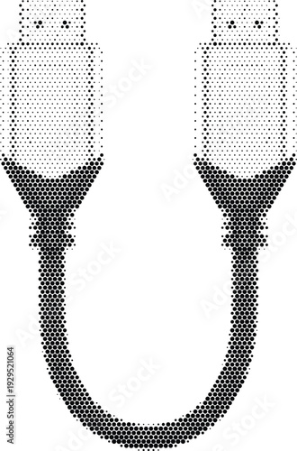 USB cable connector vector illustration data transfer technology isolated on white