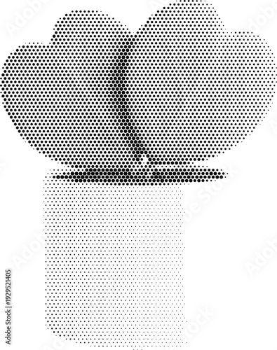 Cloud storage server icon vector halftone dots isolated on white