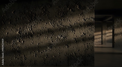 Ultra Realistic Dark Concrete Wall Texture with Soft Side Lighting and Subtle Industrial Shadows, Minimal Modern Background in High Detail 4K