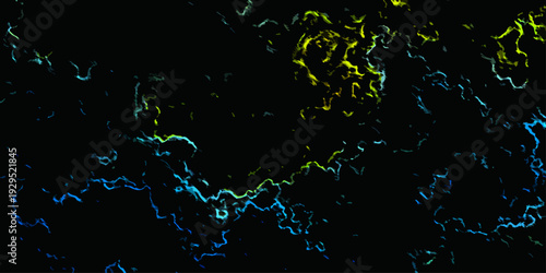 Vector Abstract digital artwork featuring undulating neon streaks, resembling a nebula, against a black backdrop, creating a luminous, ethereal aesthetic. Design