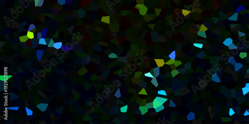 Vector Abstract mosaic with multicolored shards on a dark background. Design