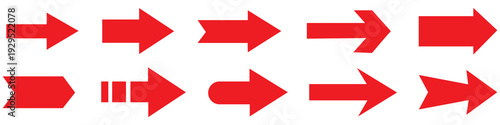 Arrow icons set.Arrow collection. Simple arrow big set. Vector Illustration Collection of red arrows and icons for navigation and direction symbols