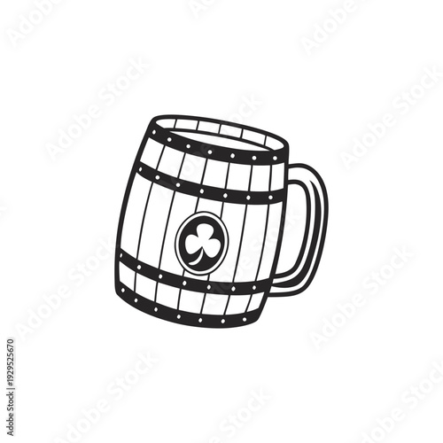 vector illustration of a beer mug, st patrick day 