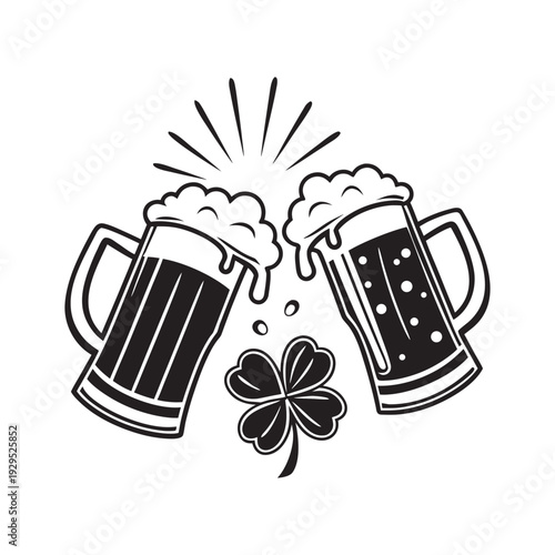 vector illustration of a beer mug, st patrick day speacial