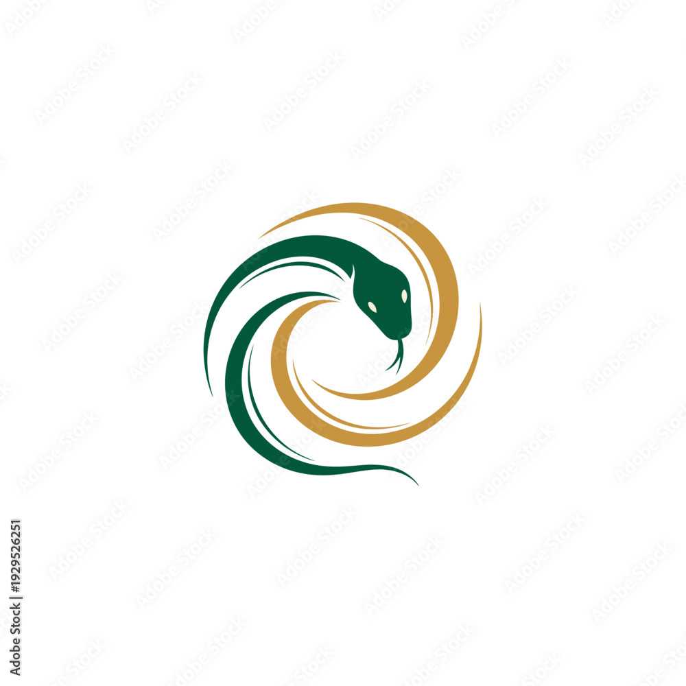 Obraz premium Abstract snake logo with swirling design elements