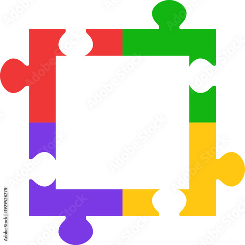 Colorful Jigsaw Puzzle Frame Border