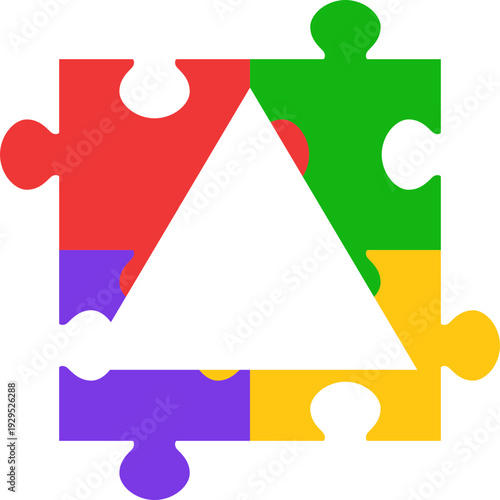 Colorful Jigsaw Puzzle Frame Vector