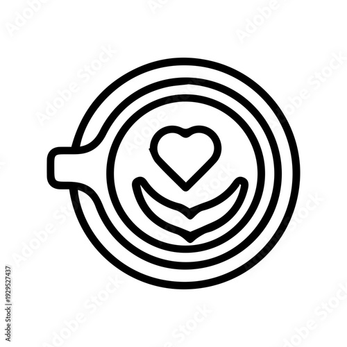 Latte Art Heart Icon