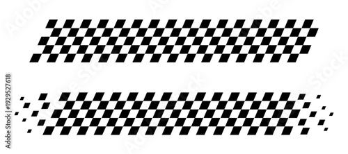 Racing flag background, black and white checkered flag pattern with fading effect. Black and white checkered race flag symbol.