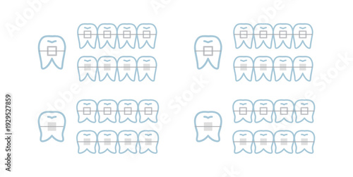 シンプルな矯正中の歯のイラスト