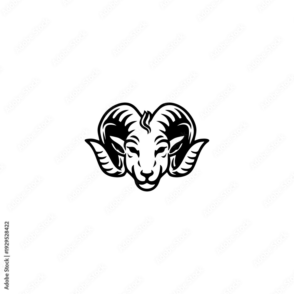 Fototapeta premium silhouette goat head vector logo design template