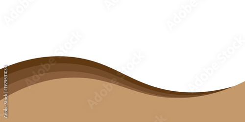 Abstract Brown Wave Background With Layered Coffee Tones, Smooth Curves and Minimal White Space