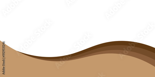 Abstract Brown Wave Background With Layered Coffee Tones, Smooth Curves and Minimal White Space