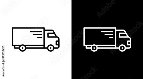 Truck Icon Sheet Black And White