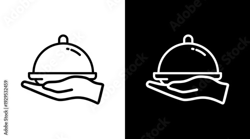Food Tray Icon Sheet Black And White