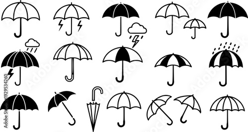 umbrella symbols representing protection and weather preparedness