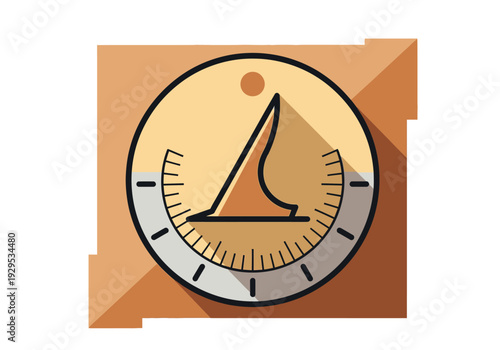 Vintage Sundial With Shadow Indicating Time.