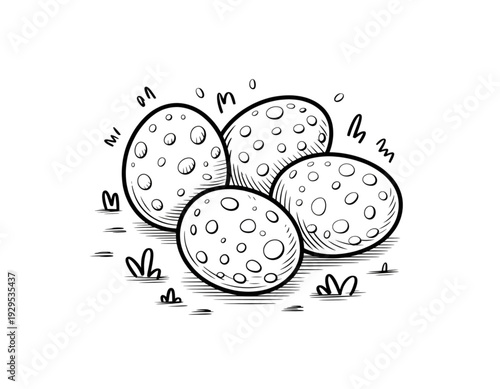 Three overlapping circles connected by intersecting lines and labeled with variables isolated on transparent background